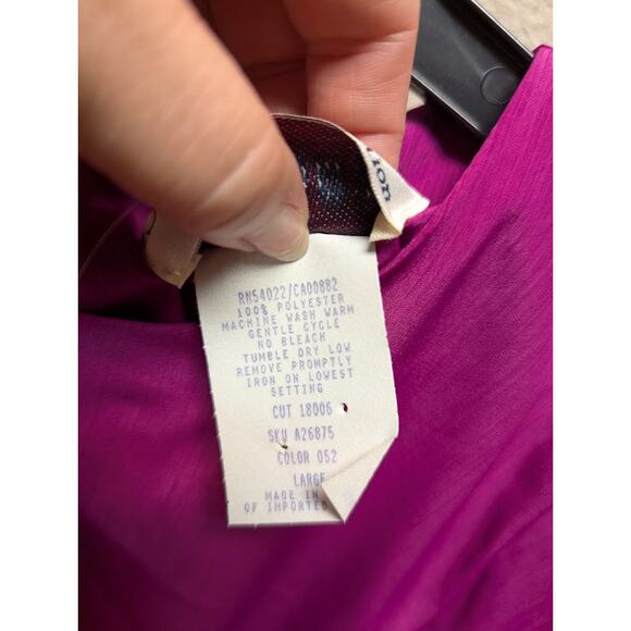 S G Sport Career long Sleeve Pullover Blouse Shirt LARGE Purple Keyhole Back - Picture 3 of 5